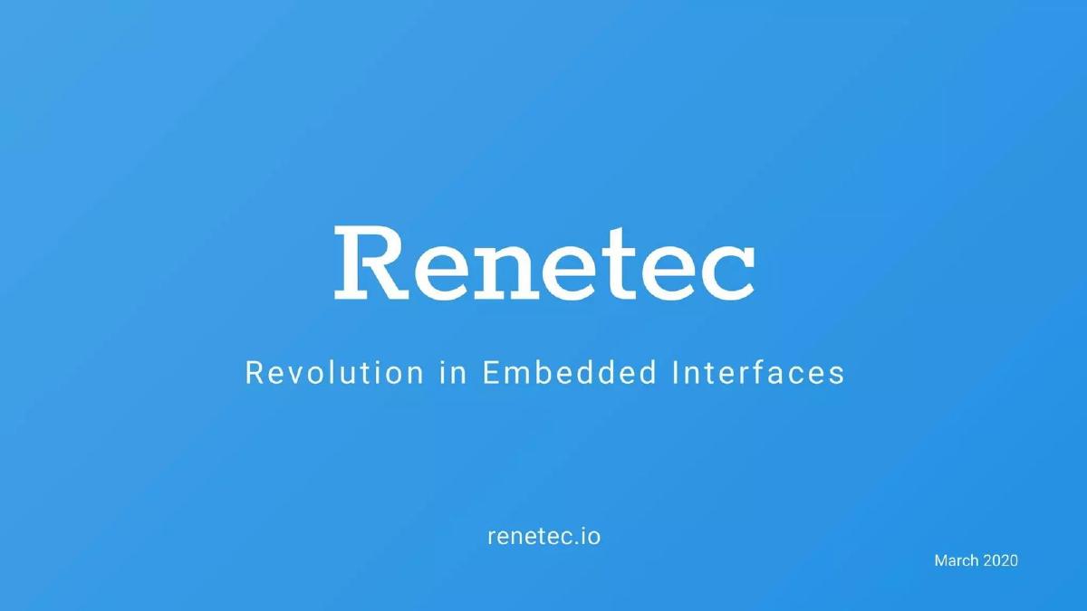 Renetec pitch deck slide 1 of 9