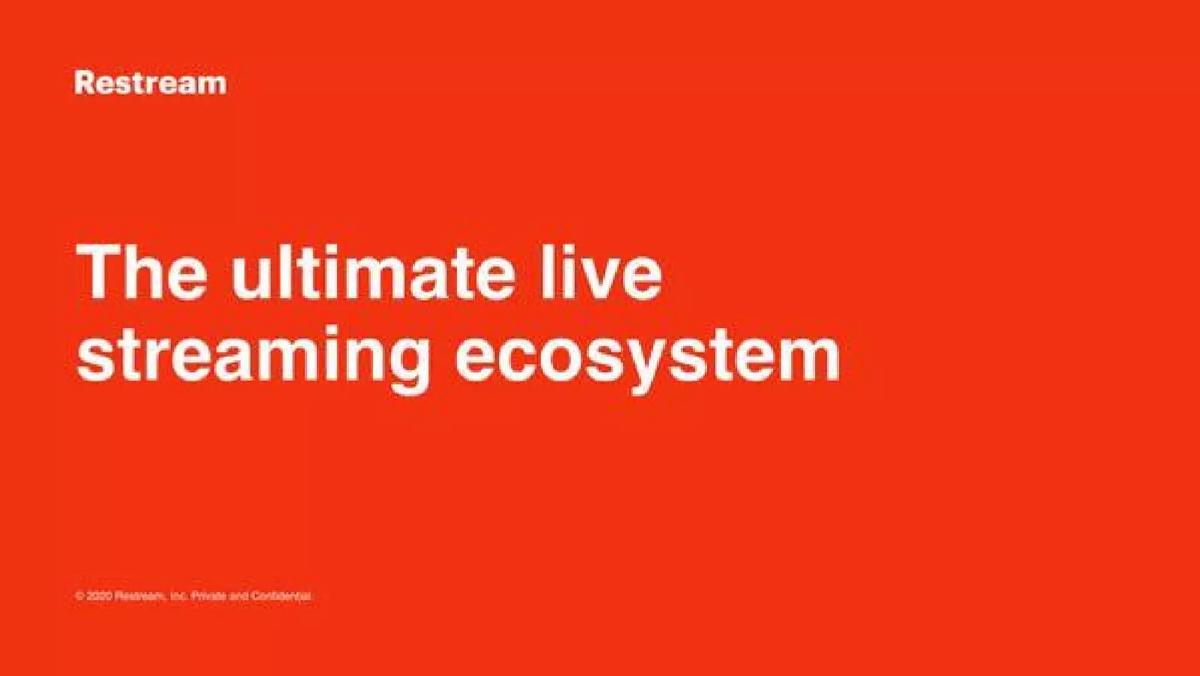 Restream pitch deck slide 1 of 14