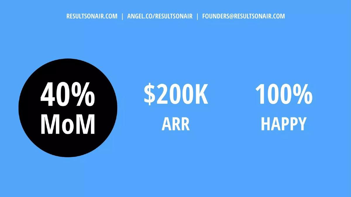 ResultsOnAir pitch deck slide 5 of 10