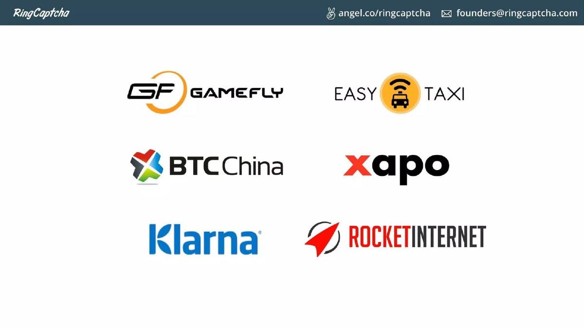 RingCaptcha pitch deck slide 2 of 8