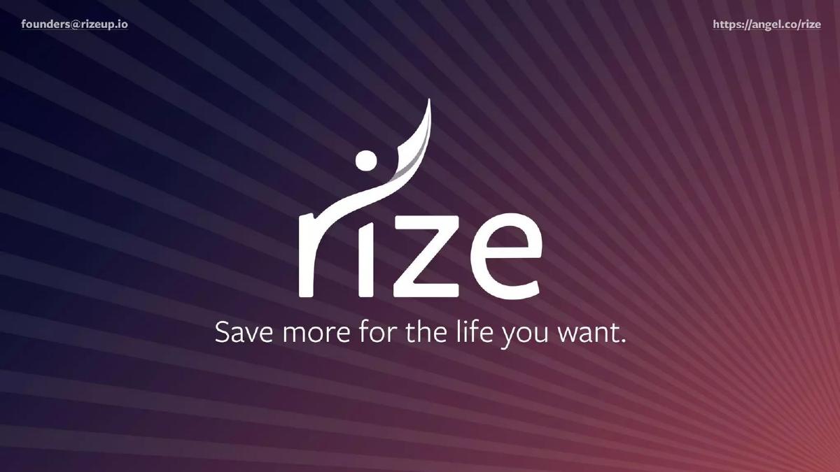 Rize pitch deck slide 1 of 12