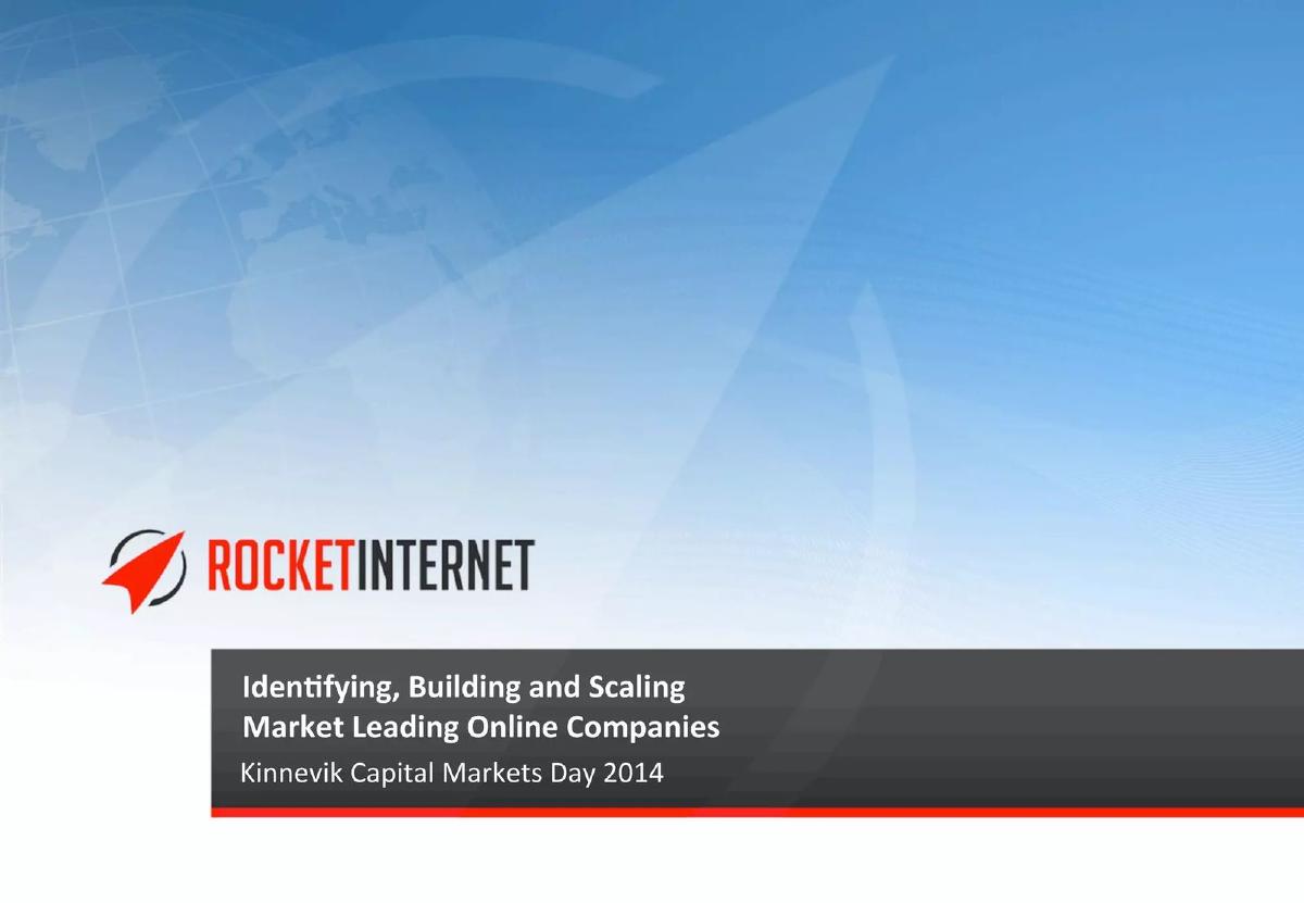 Rocket Internet pitch deck slide 1 of 42