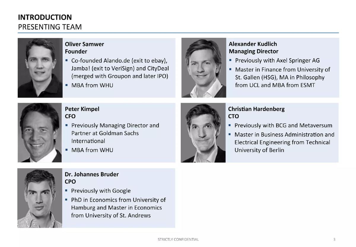 Rocket Internet pitch deck slide 3 of 42