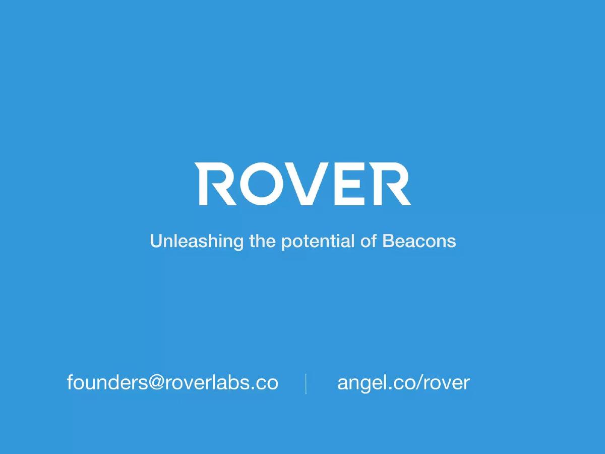 Rover pitch deck slide 1 of 10