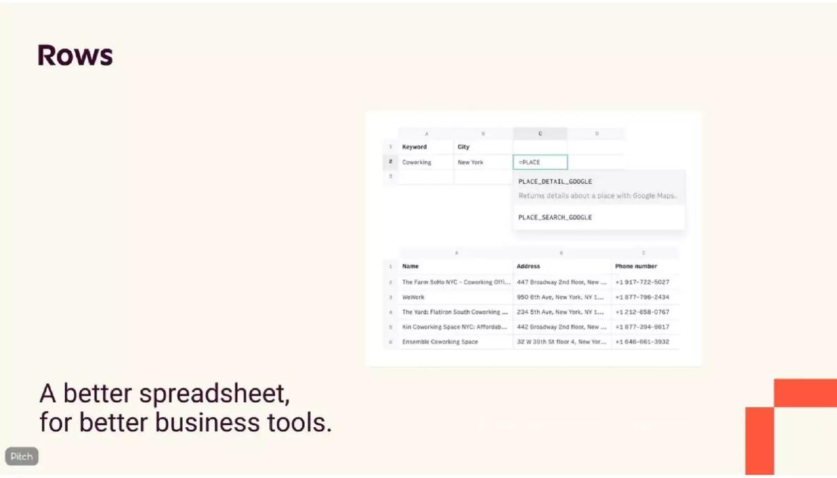 Rows pitch deck slide 1 of 9