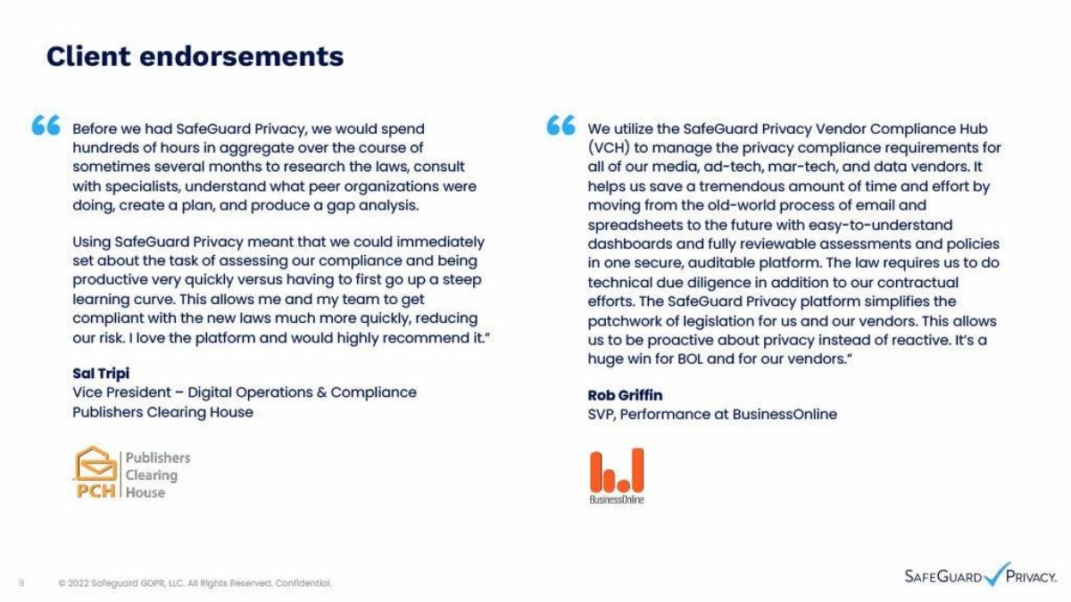 SafeGuard Privacy pitch deck slide 9 of 20