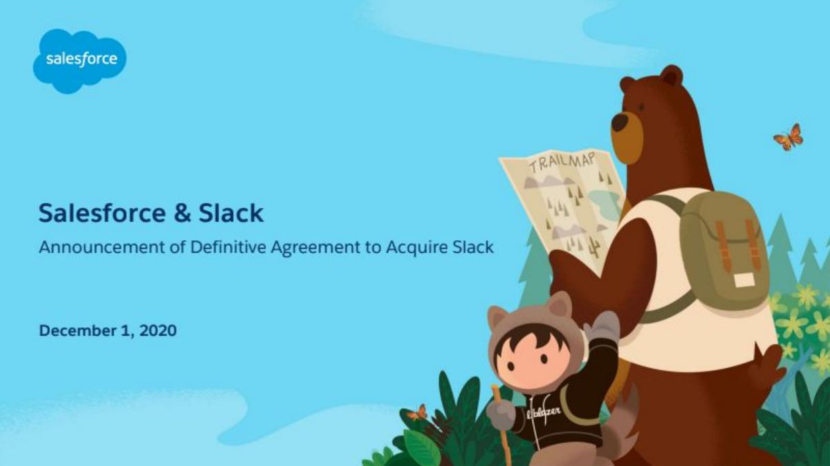 Salesforce × Slack pitch deck slide 1 of 16