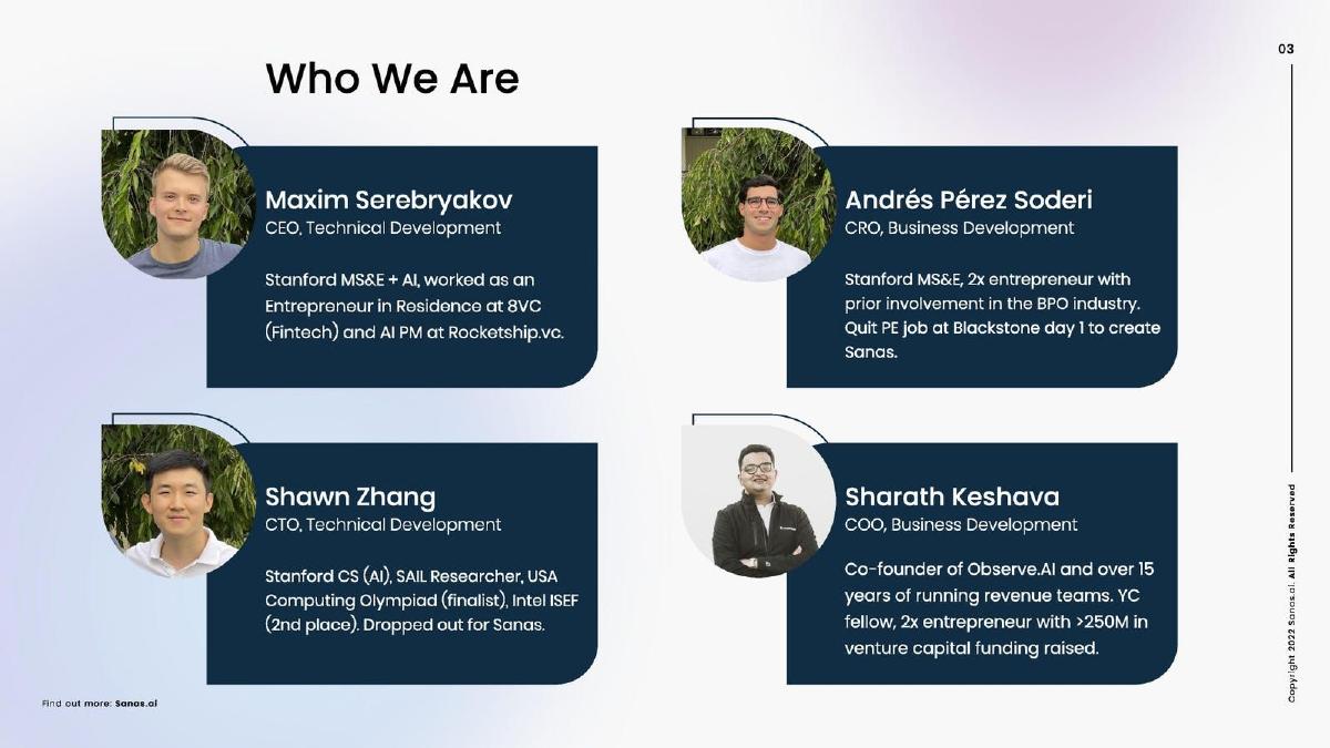Sanas pitch deck slide 3 of 15