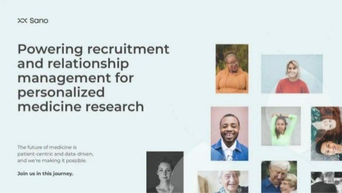 Sano Genetics pitch deck slide 1 of 13