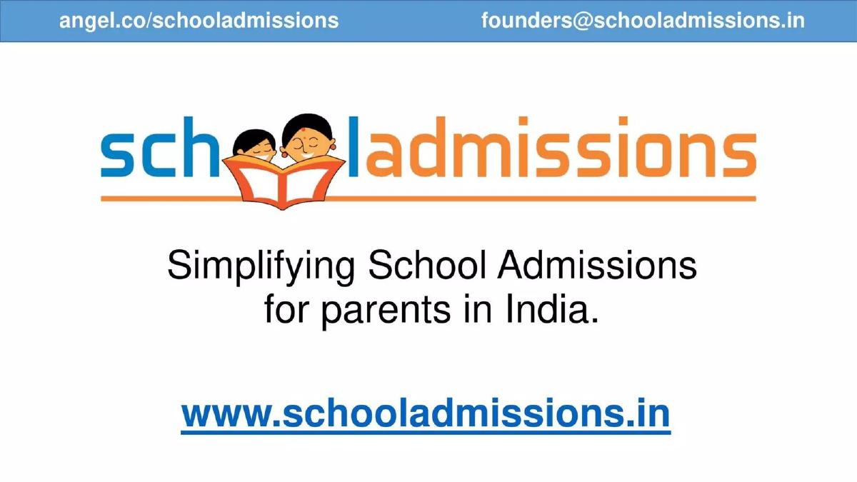SchoolAdmissions pitch deck slide 1 of 17