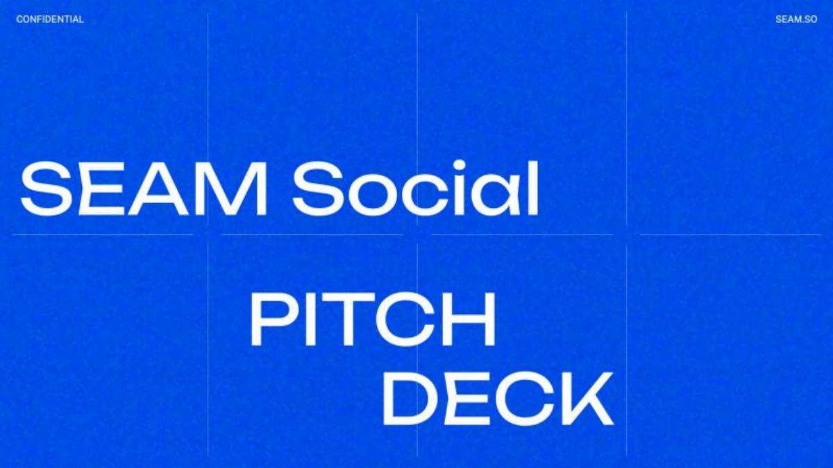 Seam Social pitch deck slide 1 of 11