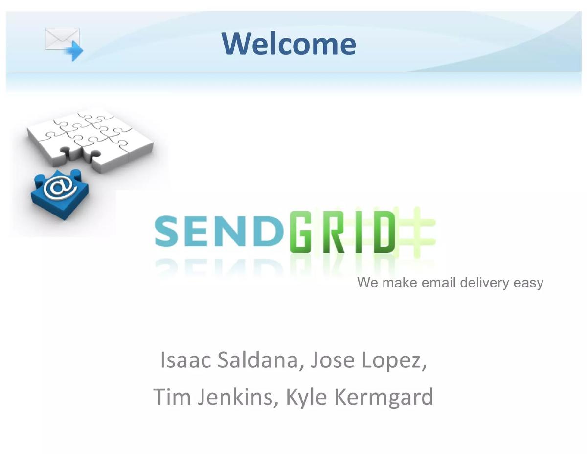 SendGrid pitch deck slide 1 of 26