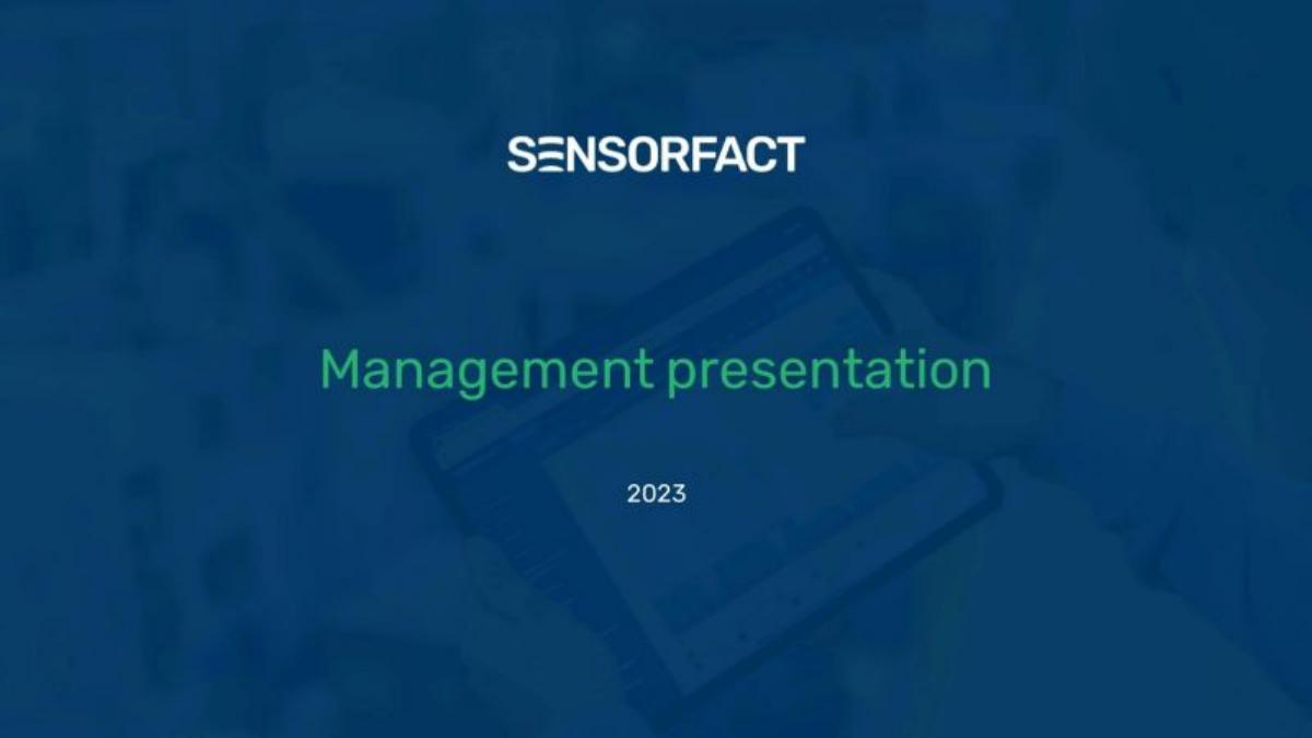 Sensorfact pitch deck slide 1 of 12