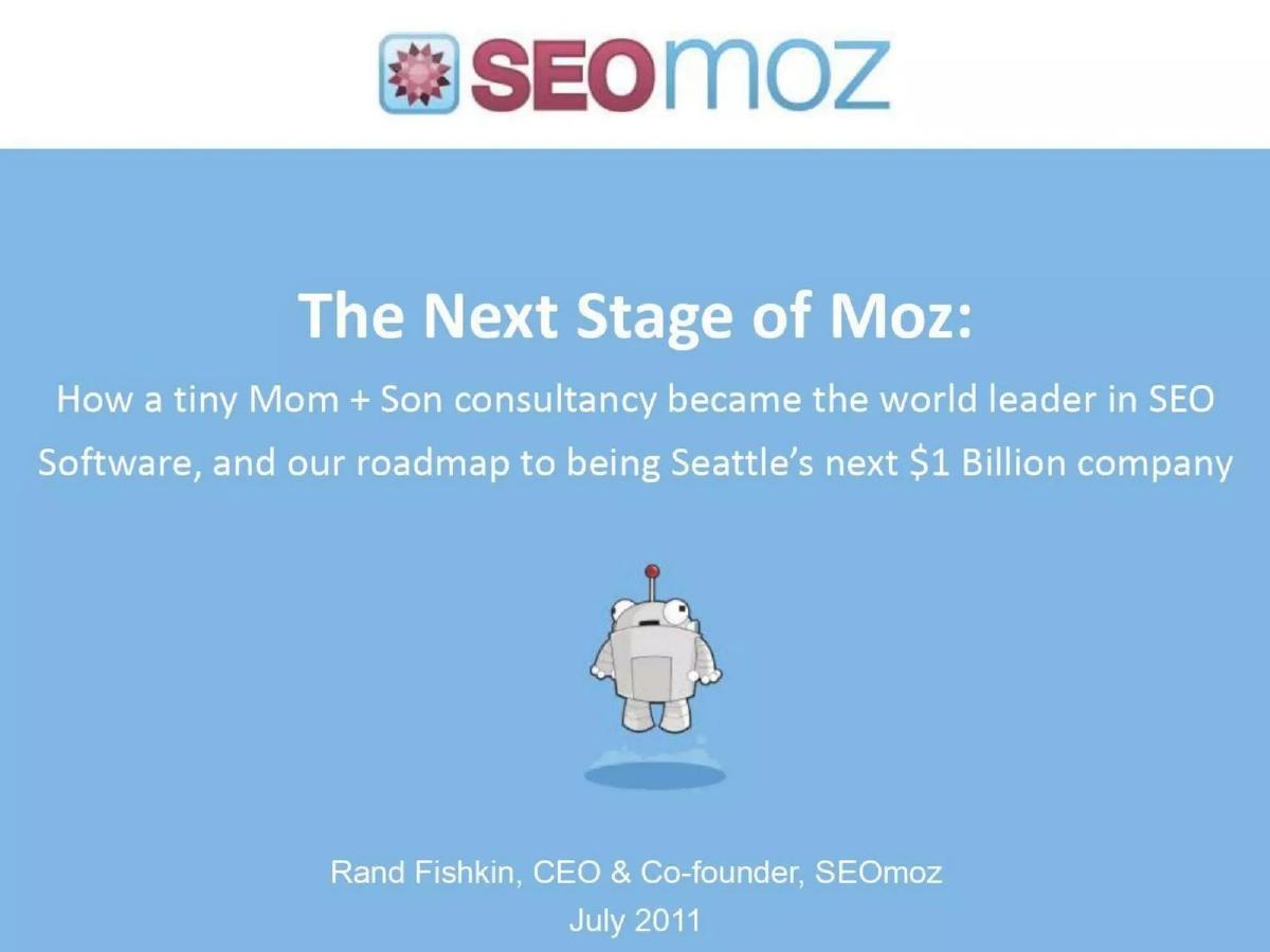 SEOmoz pitch deck slide 1 of 36