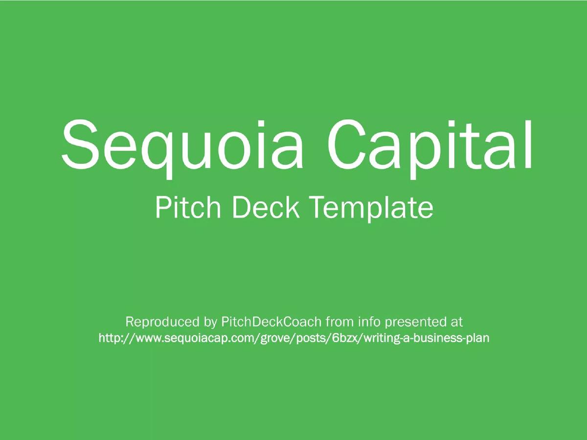 Sequoia Capital (Template) pitch deck slide 1 of 13