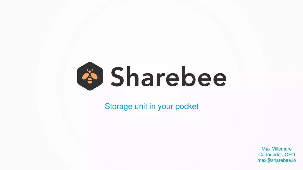 Sharebee pitch deck slide 1 of 22