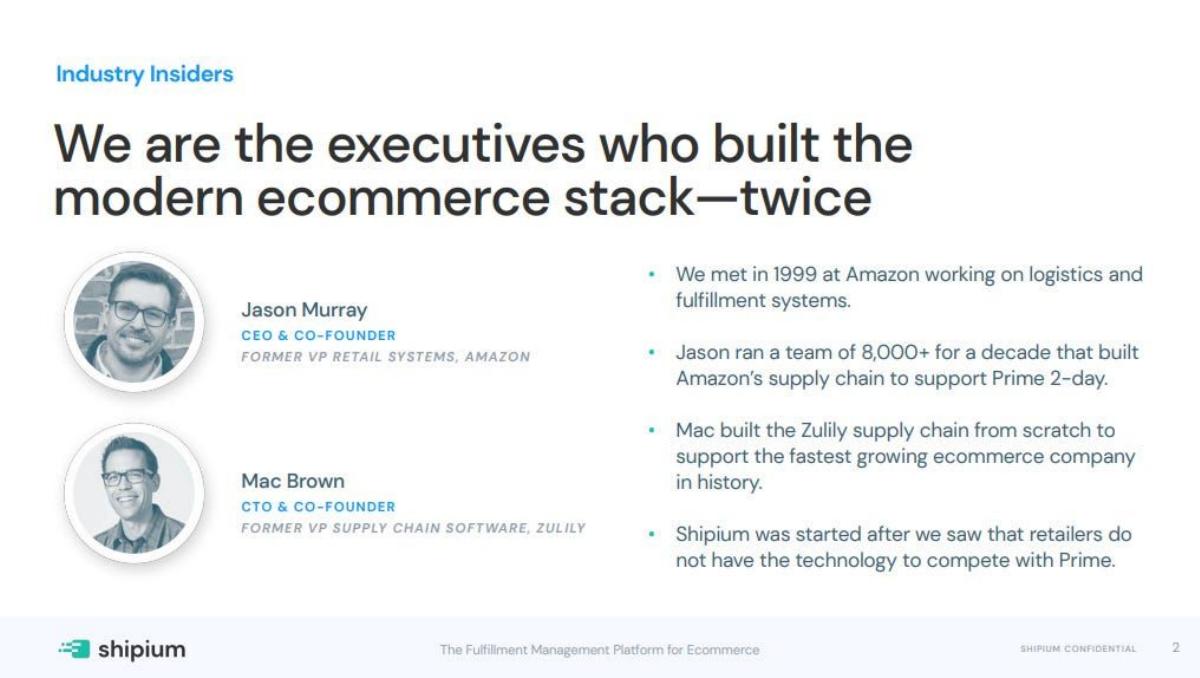 Shipium pitch deck slide 2 of 10
