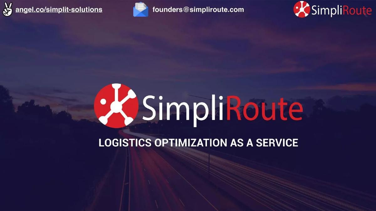 SimpliRoute pitch deck slide 1 of 9