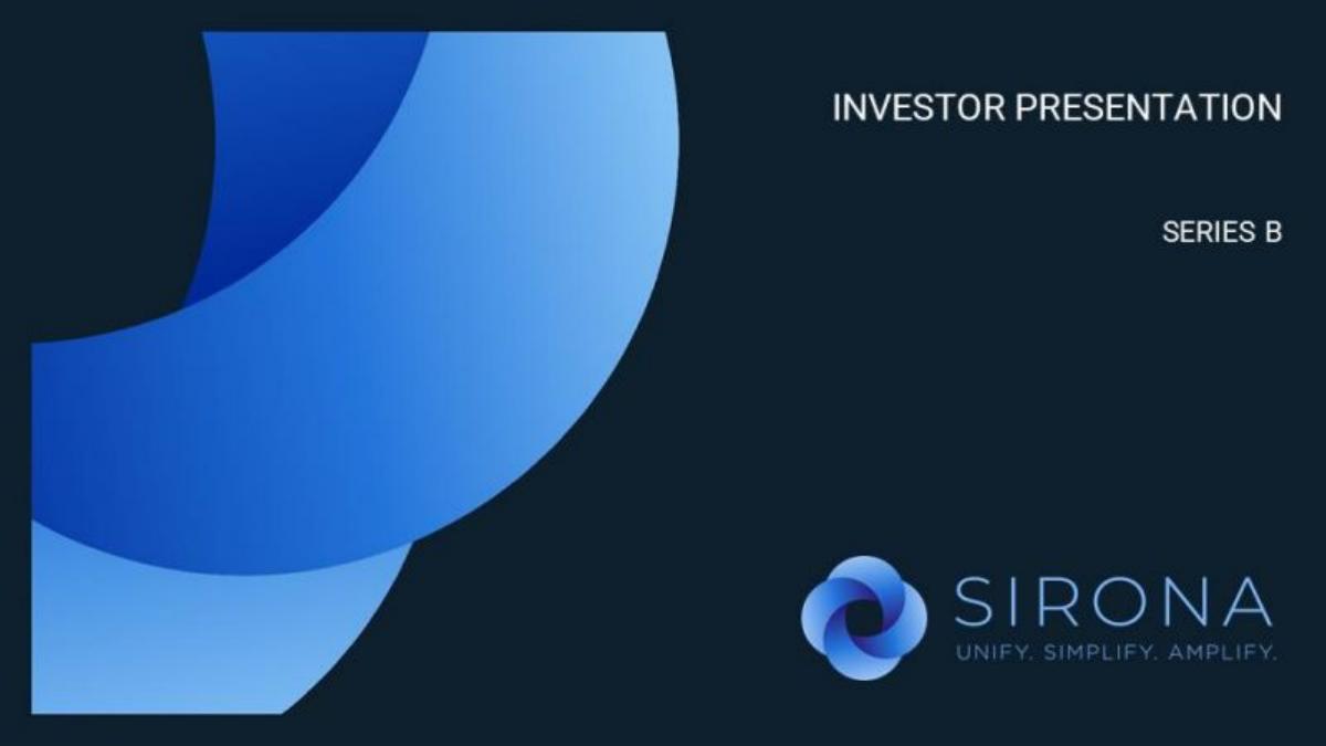 Sirona Medical pitch deck slide 1 of 20