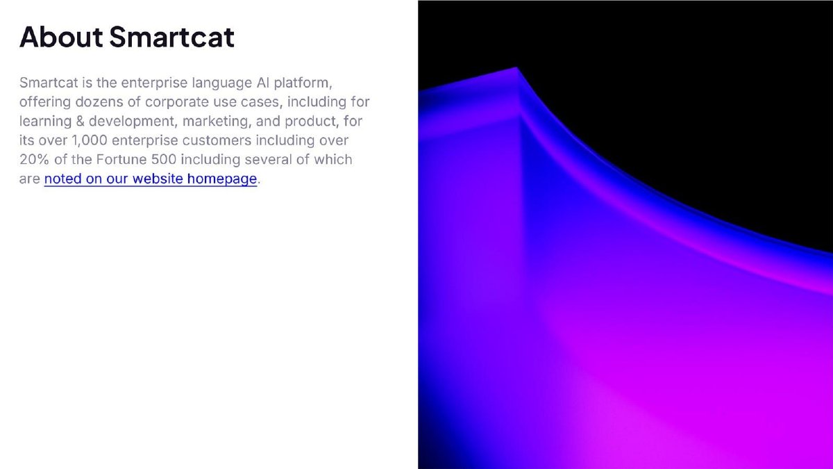 Smartcat pitch deck slide 2 of 6