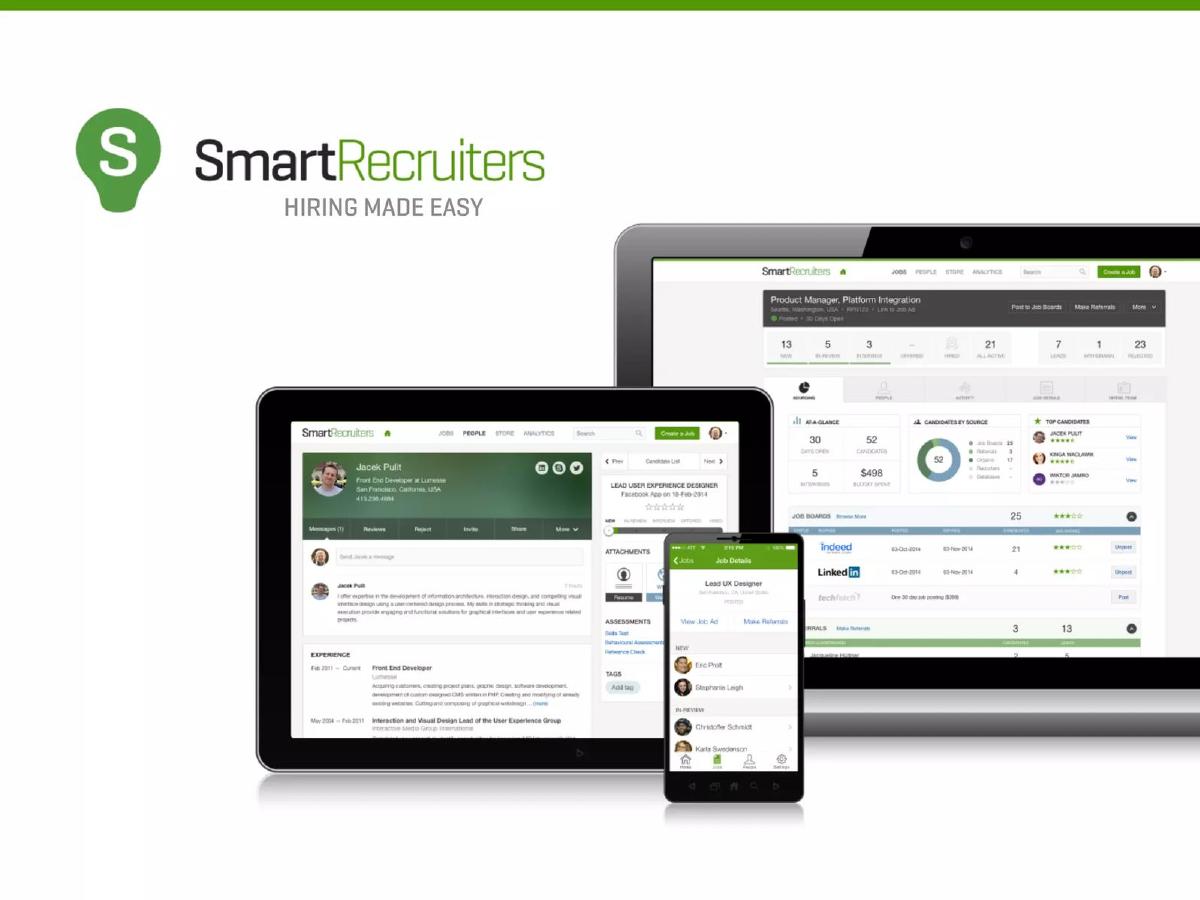 SmartRecruiters pitch deck slide 1 of 16