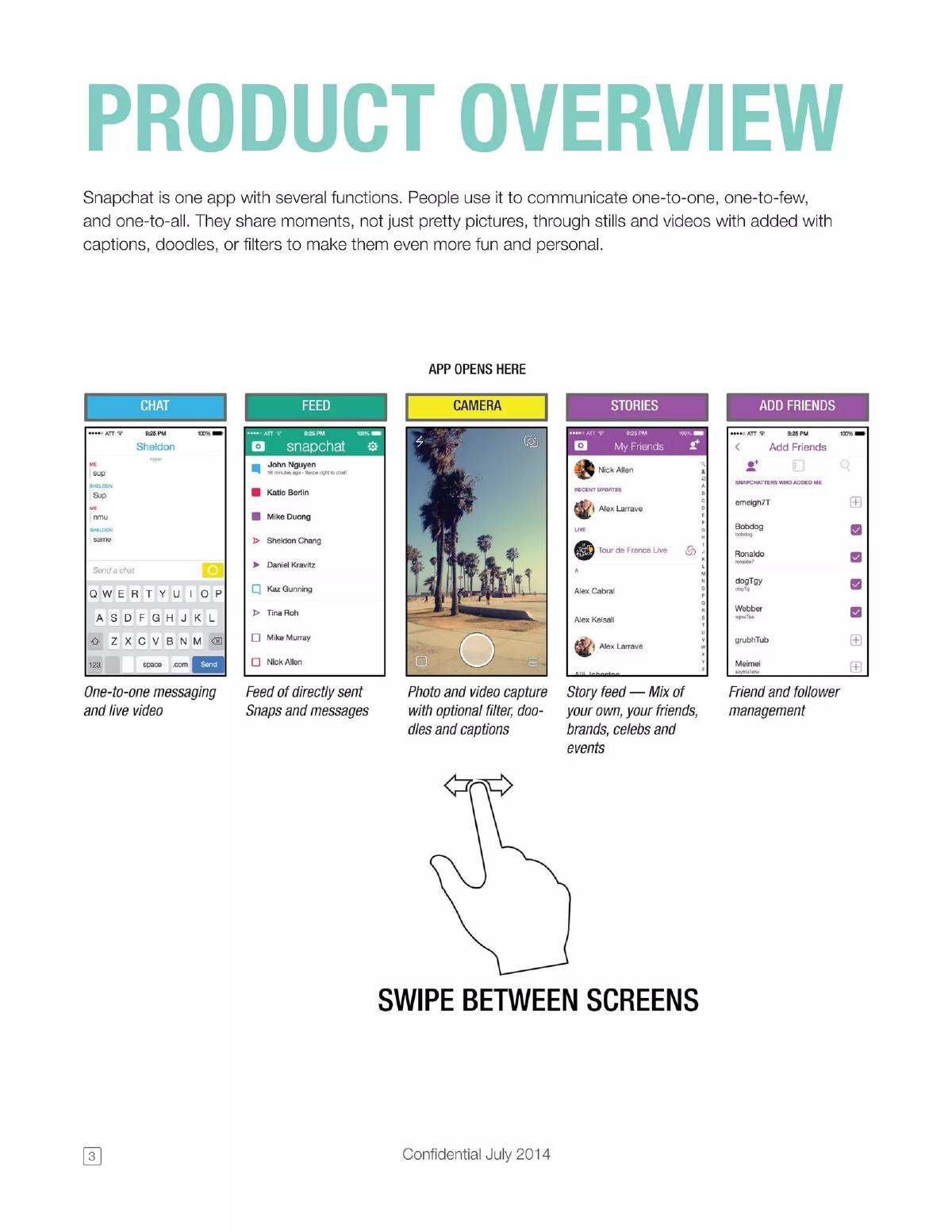 Snapchat pitch deck slide 4 of 14