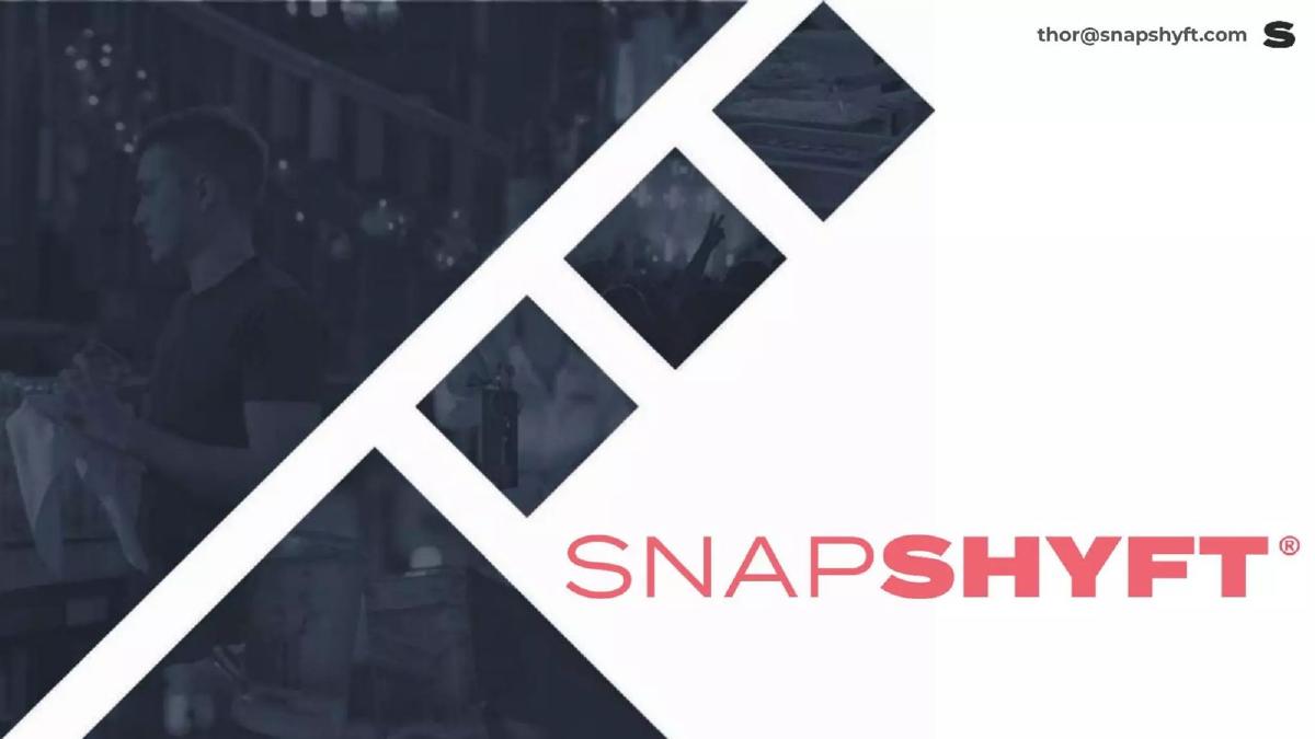 SnapShyft pitch deck slide 1 of 10