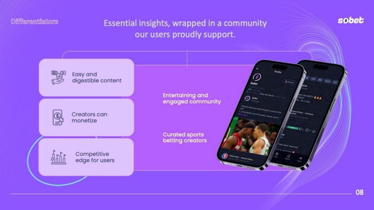 SoBet pitch deck slide 5 of 10