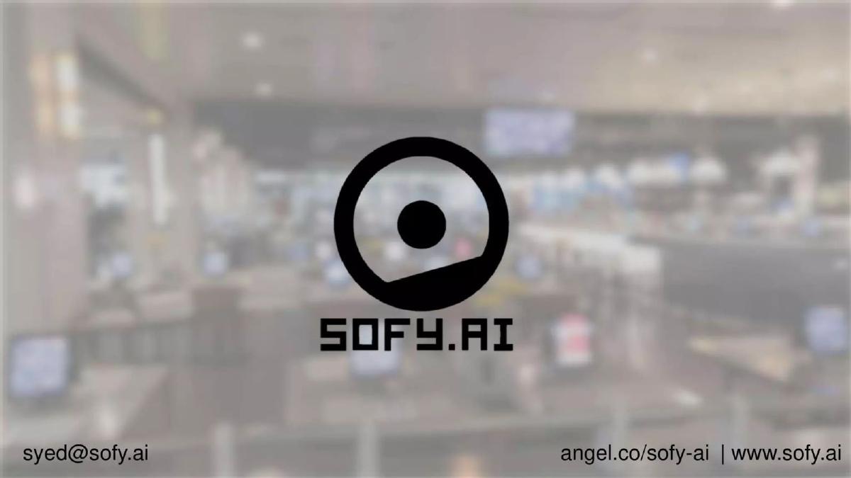 Sofy.ai pitch deck slide 1 of 12