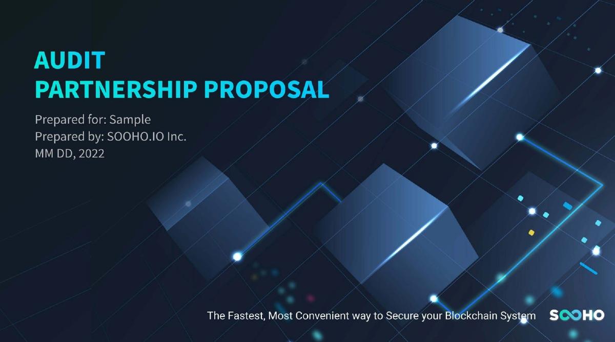 Sooho.io pitch deck slide 1 of 9
