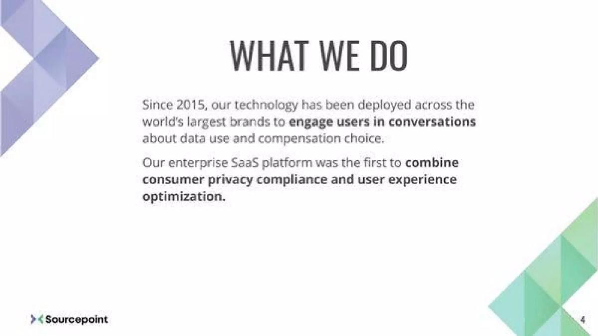 Sourcepoint pitch deck slide 4 of 16