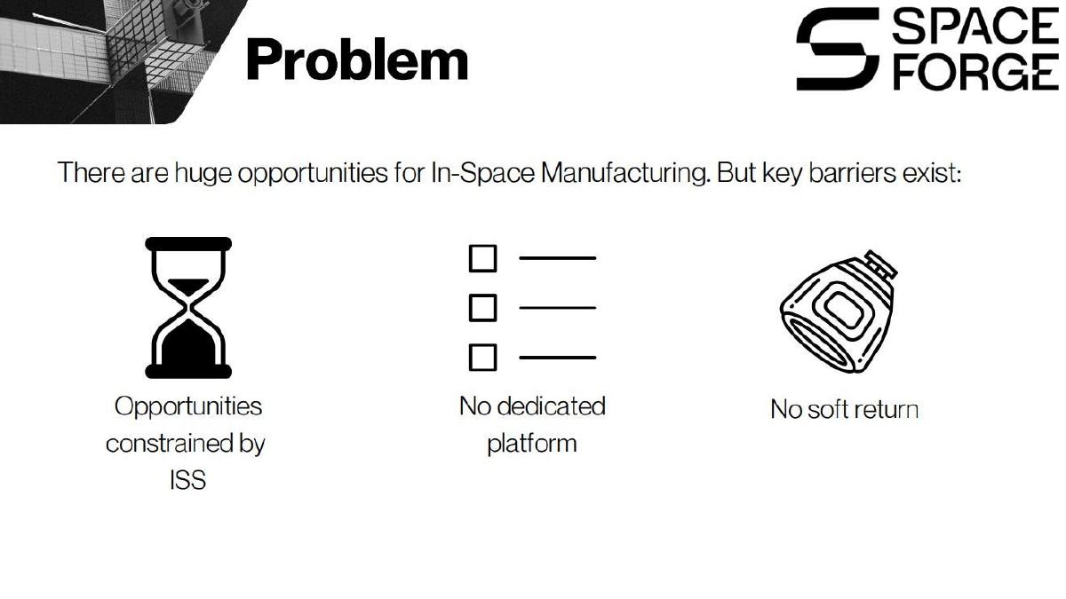 Space Forge pitch deck slide 3 of 6