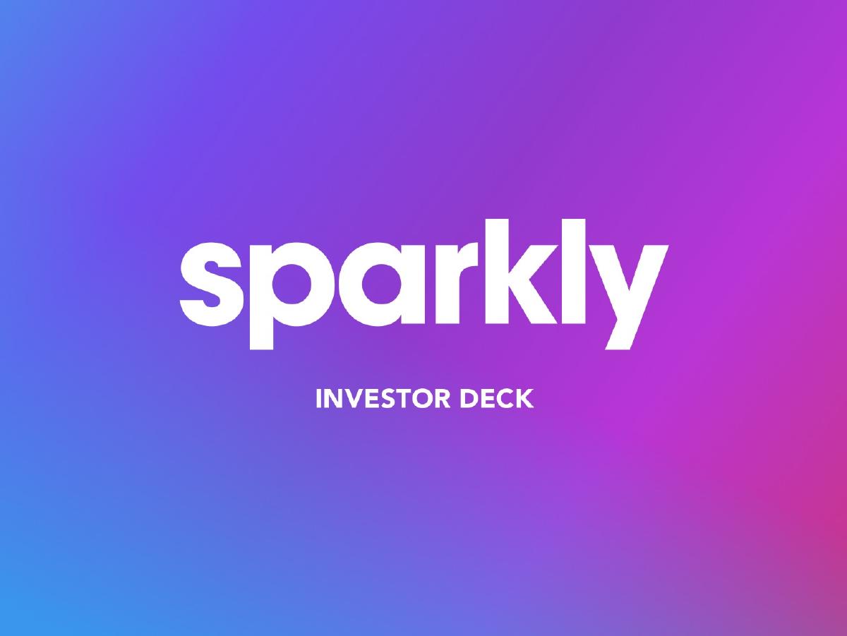 Sparkly pitch deck slide 1 of 20