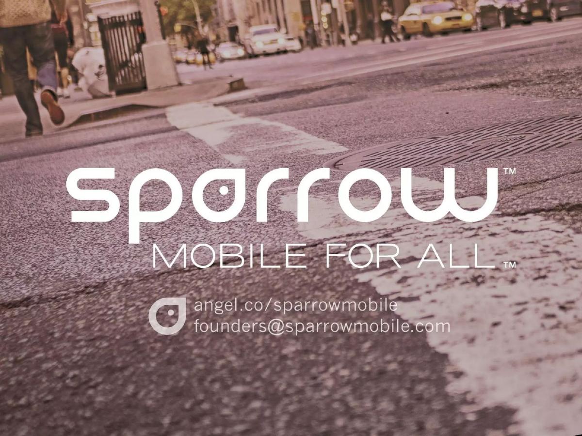Sparrow pitch deck slide 1 of 12