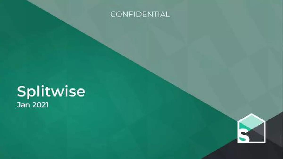 Splitwise pitch deck slide 1 of 14