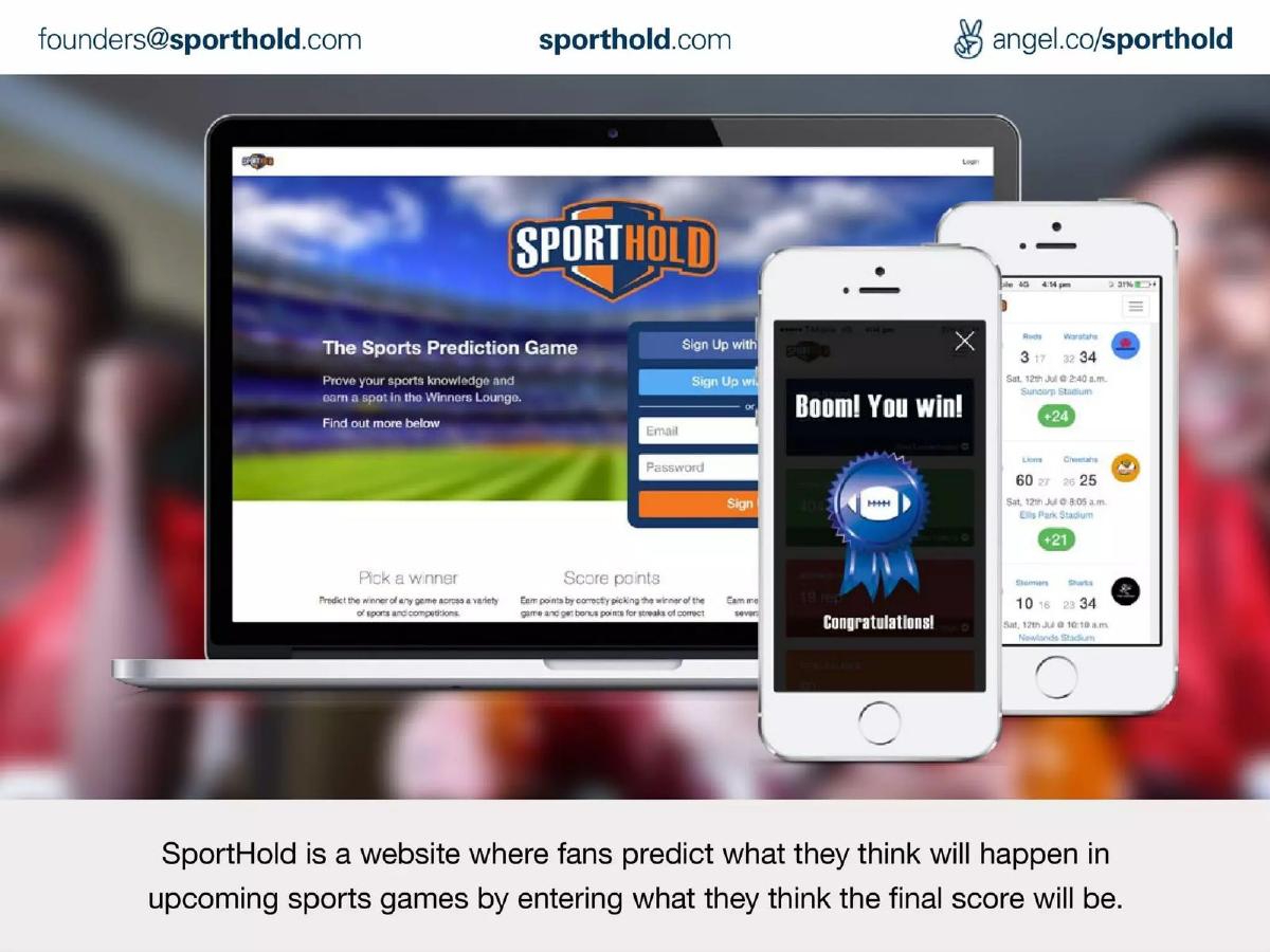 Sporthold pitch deck slide 2 of 10