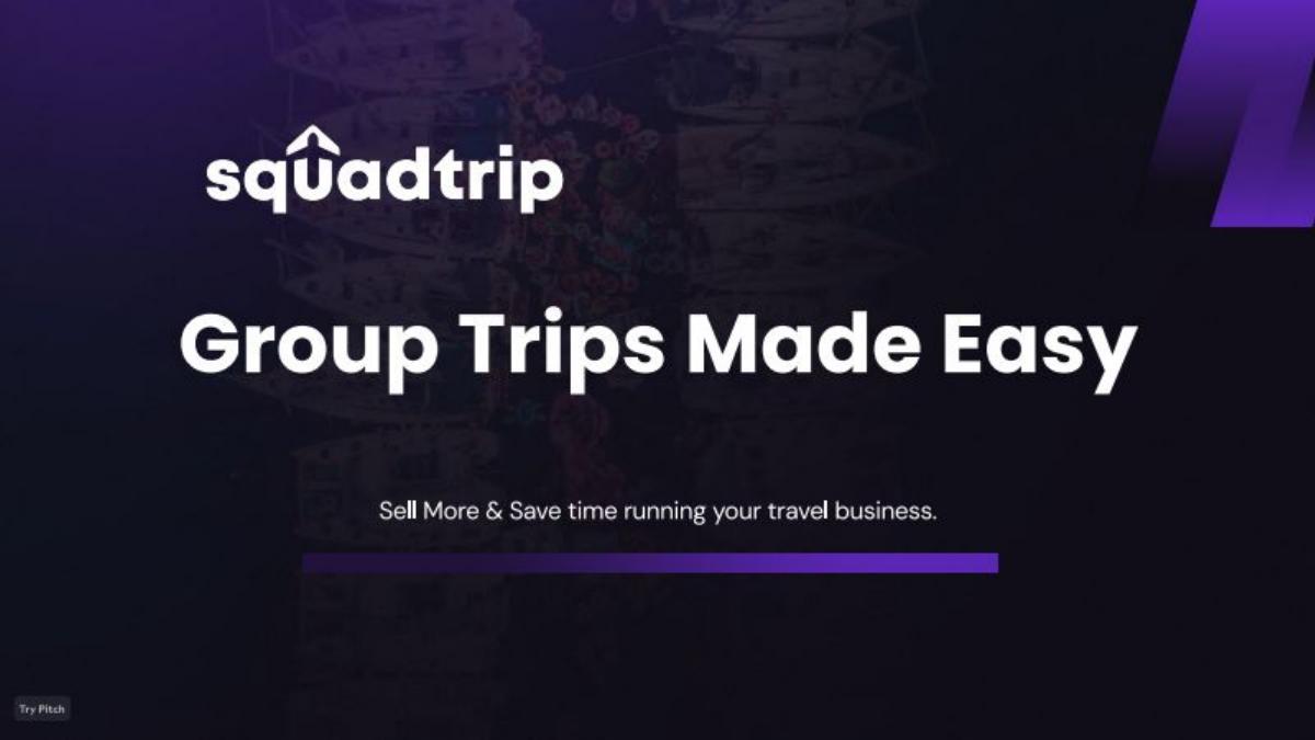 SquadTrip pitch deck slide 1 of 20