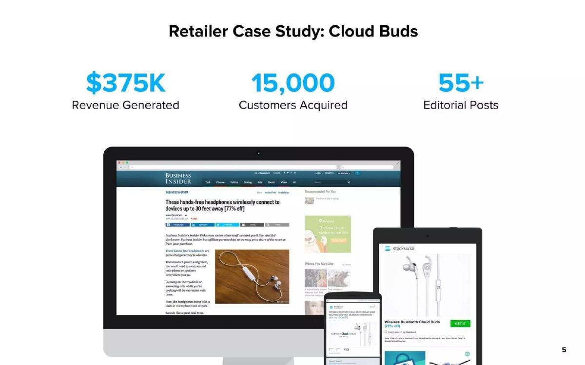 StackCommerce pitch deck slide 5 of 10