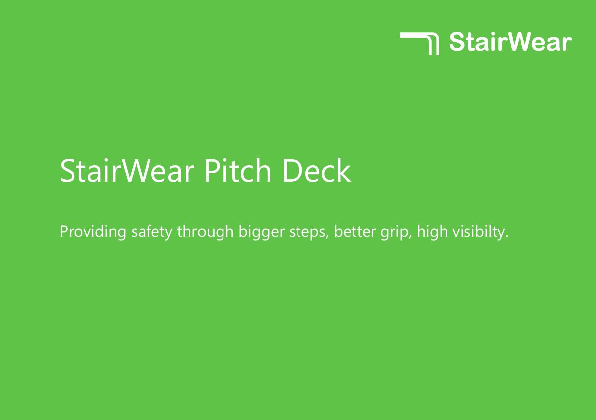StairWear pitch deck slide 1 of 16