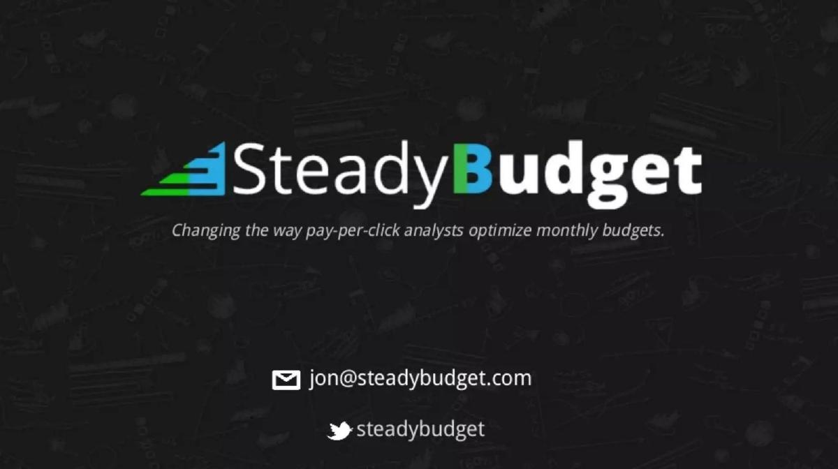 SteadyBudget (now Shape.io) pitch deck slide 1 of 22