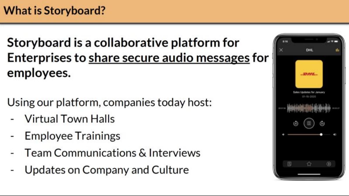 Storyboard pitch deck slide 2 of 8