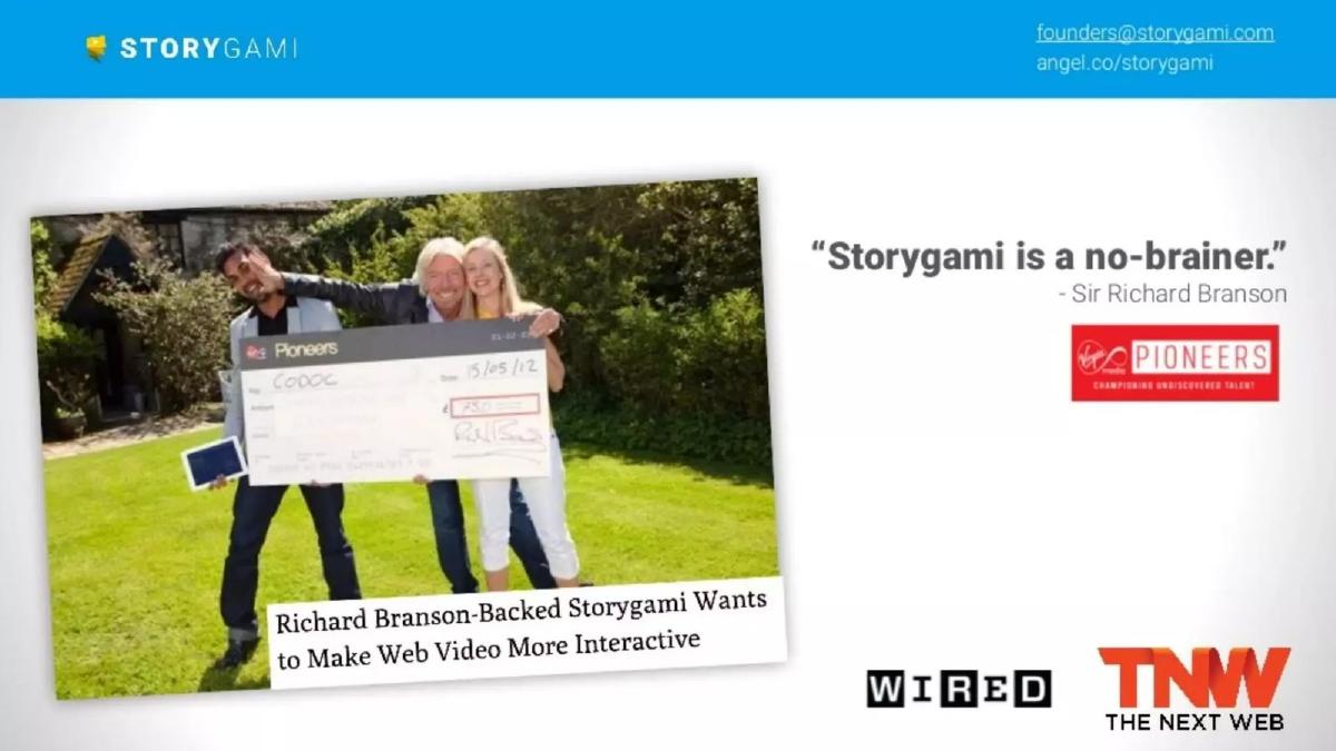 Storygami pitch deck slide 2 of 12