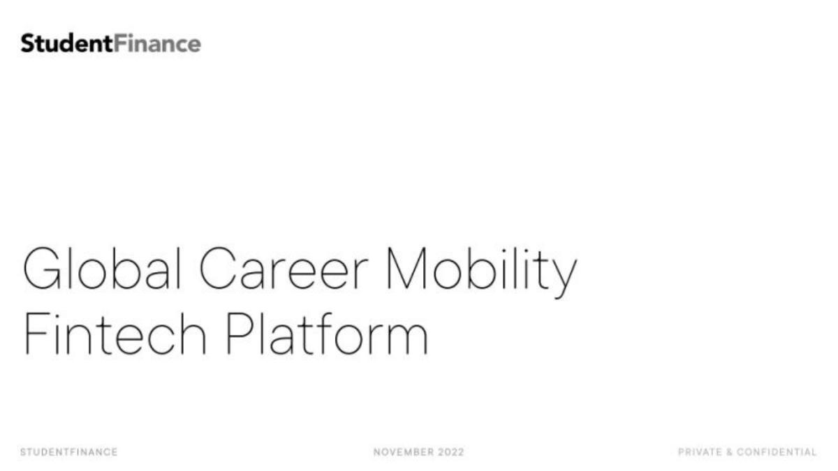 StudentFinance pitch deck slide 1 of 17