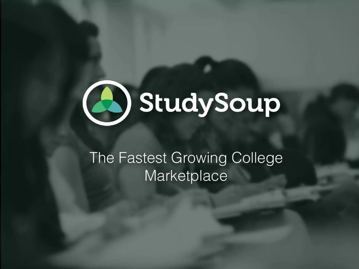 StudySoup pitch deck slide 1 of 7