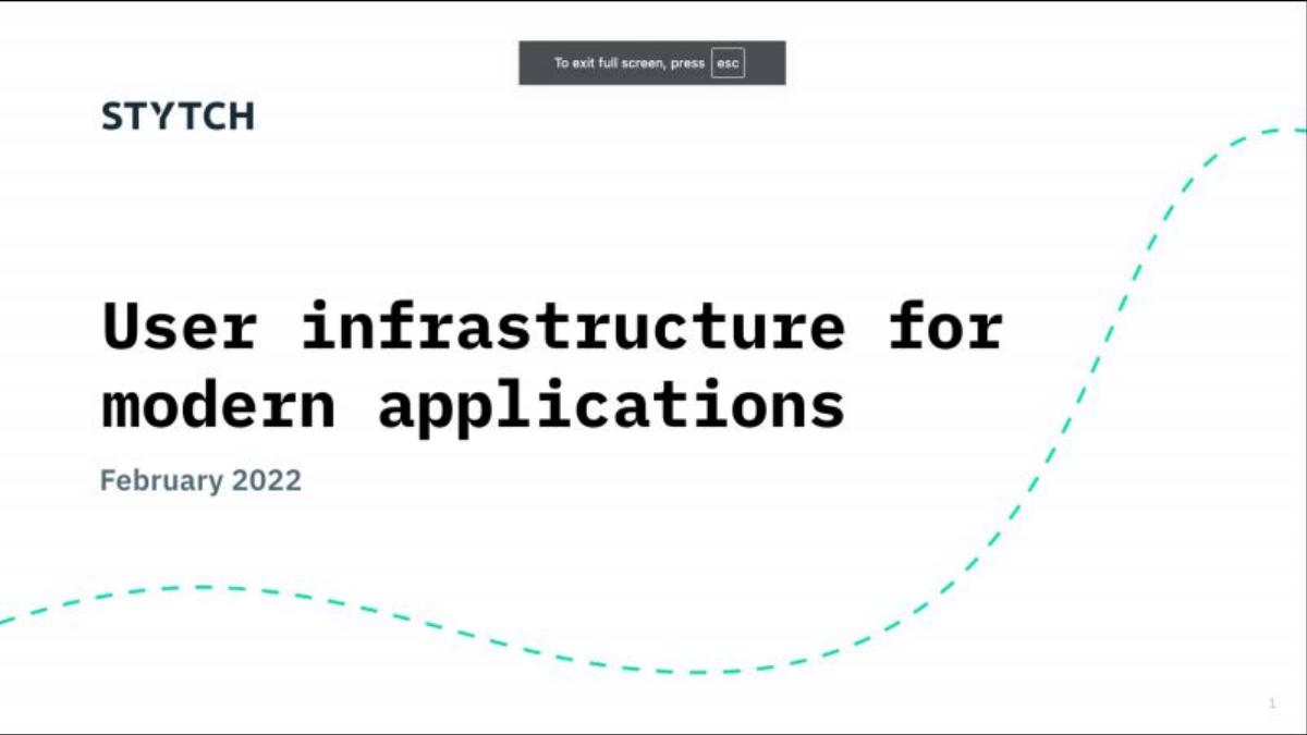 Stytch pitch deck slide 1 of 14