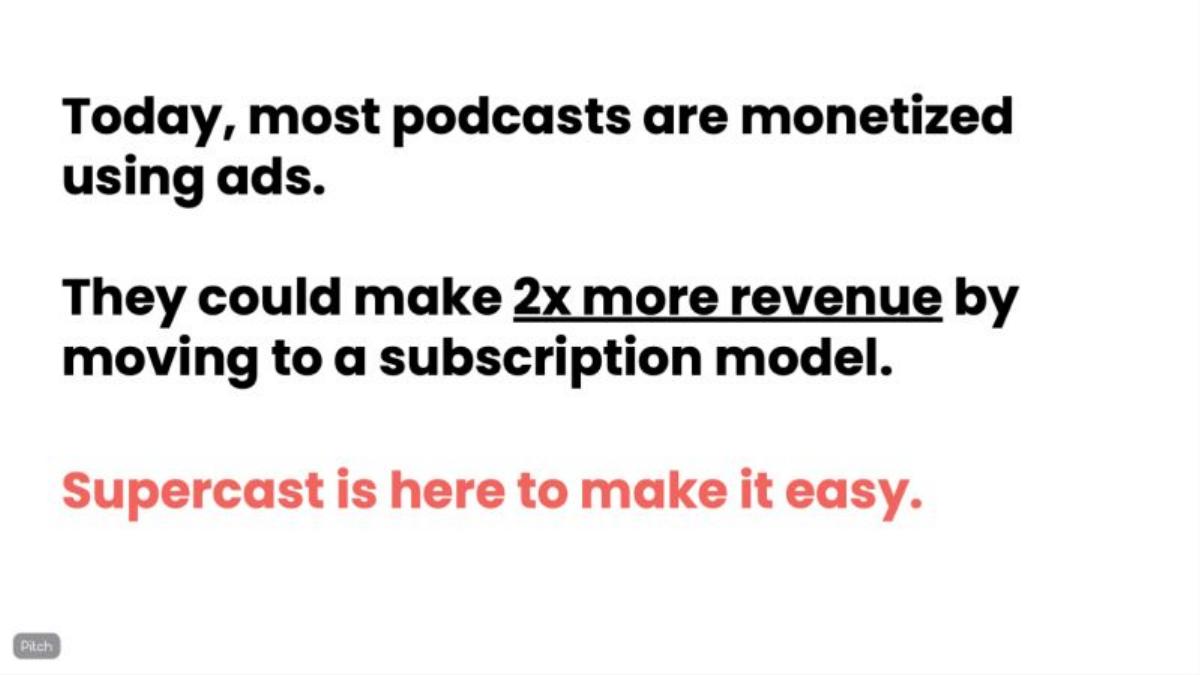 Supercast pitch deck slide 2 of 21