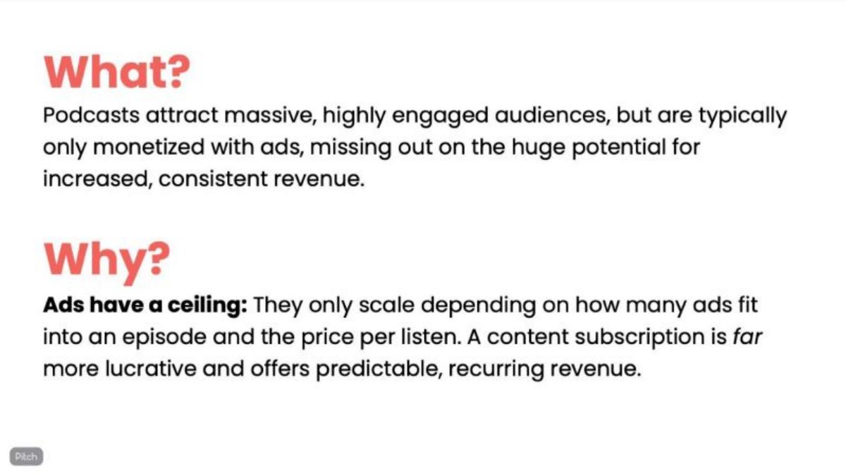 Supercast pitch deck slide 4 of 21