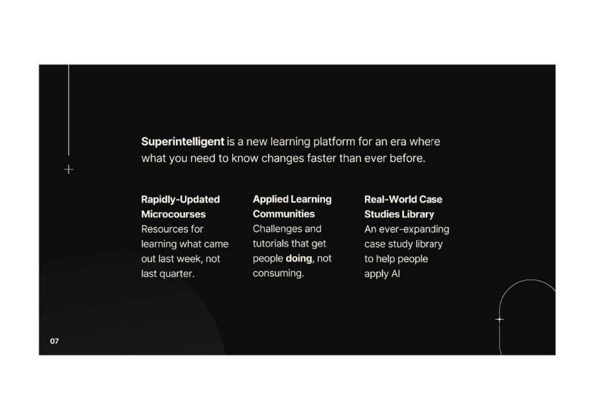 Superintelligent pitch deck slide 7 of 13