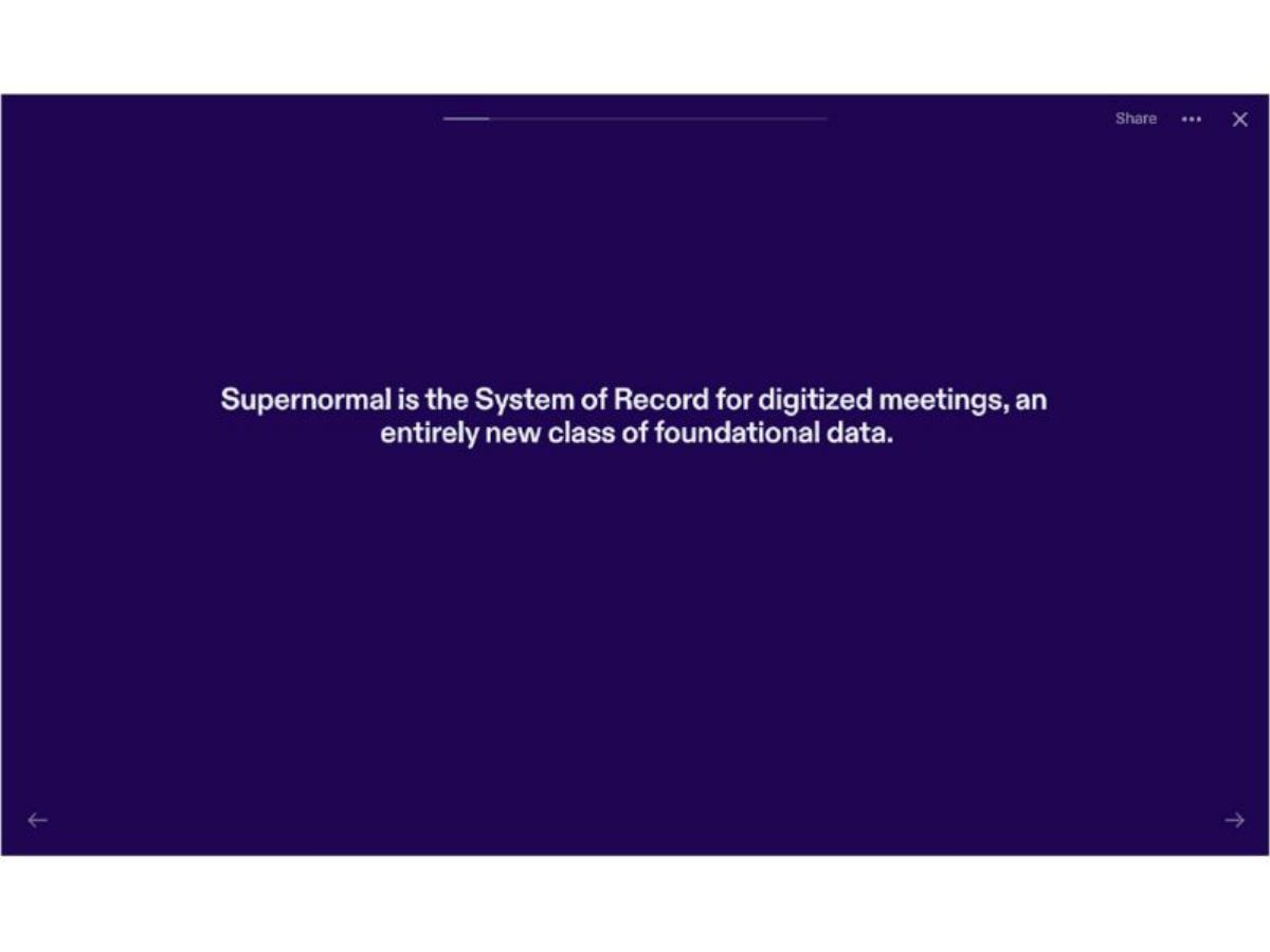 Supernormal pitch deck slide 2 of 18