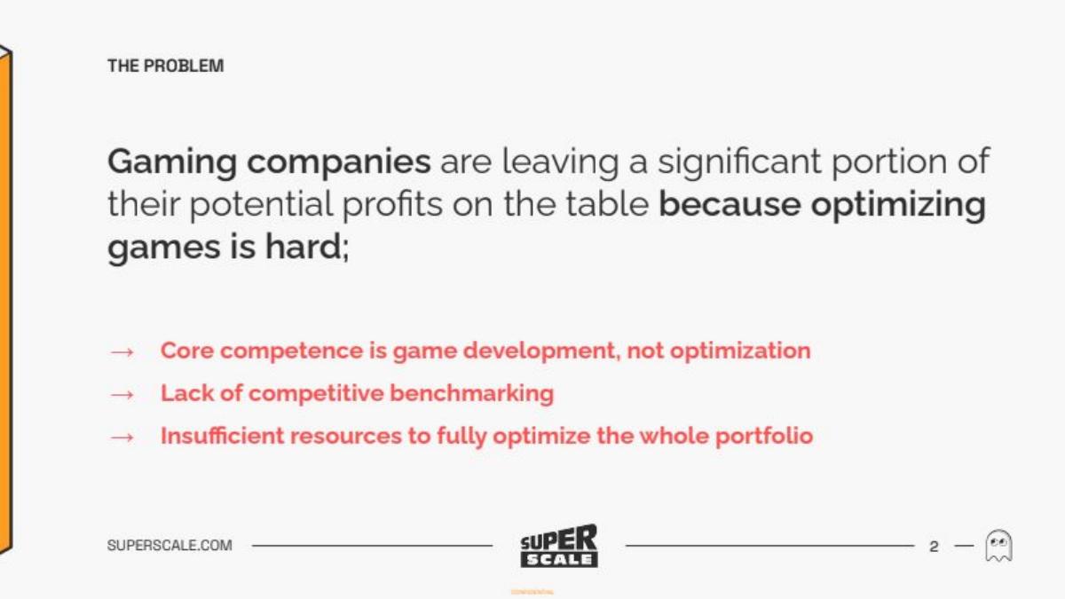 SuperScale pitch deck slide 2 of 23